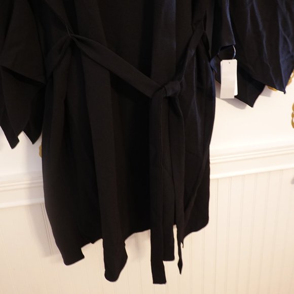 (NWT) Natori Solid Crepe Dress Black Kimono Midi Dress 2X - Picture 14 of 16
